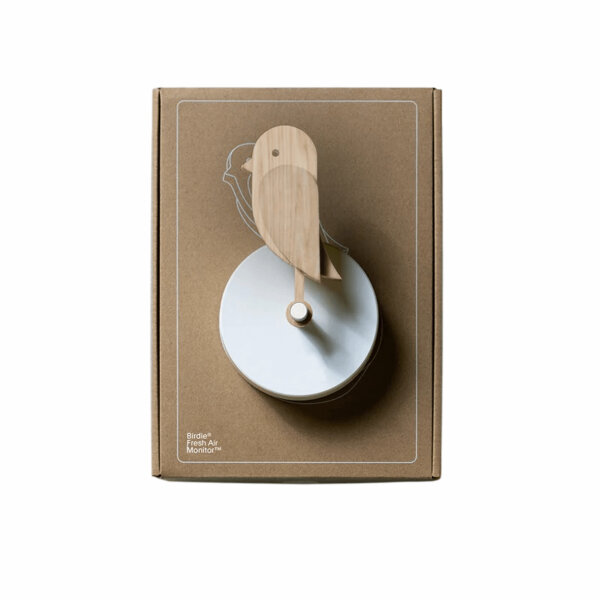 Birdie BI-M-B-2-WOOD 2nd Generation Indoor Climate Meter made of wood, precise measurement of temperature and humidity