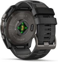 Garmin Fēnix 8 010-02905-21 Unisex Smartwatch 51mm AMOLED Sapphire GPS Schwarz-Carbongrau Titan DLC