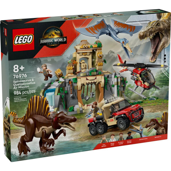 LEGO Jurassic World 76976 Hubschrauber-Einsatz mit Spinosaurier & Quetzalcoatlus, Bauset für Kinder ab 8 Jahren