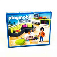 PLAYMOBIL 5584 City Life Living Room Modern Living Luxury Villa Playset with Furniture and Accessories