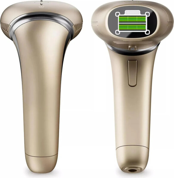 Silkn 7 SEV1PE1CC001 IPL Epilierer mit drehbarem Kopf, 3 Köpfen, Ultraschnell, für alle Hauttypen, Gesicht & Körper, Gold, ohne Rasierer, mit Tasche