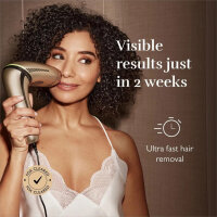 Silkn 7 SEV1PE1CC001 IPL Epilierer mit drehbarem Kopf, 3 Köpfen, Ultraschnell, für alle Hauttypen, Gesicht & Körper, Gold, ohne Rasierer, mit Tasche