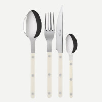 SABRE PARIS Bistrot 24-piece cutlery set made of stainless steel & nylon, dishwasher safe, ivory, high-gloss lacquer