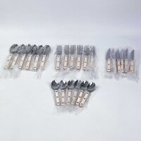 SABRE PARIS Bistrot 24-piece cutlery set made of stainless steel & nylon, dishwasher safe, ivory, high-gloss lacquer