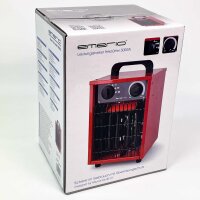 Emerio FH-102990 Power Fan Heater, 3000W, IP24, 3 Heat Settings, Thermostat, Ventilation, for Rooms up to 30 m², Red