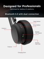 Lenovo LB310 wireless stereo headset, black, comfortable, clear sound quality