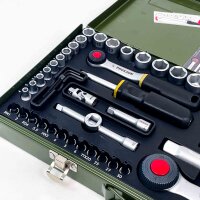 Proxxon 23040 56-piece socket wrench set with 1/4" & 1/2" ratchet, chrome vanadium steel, complete set