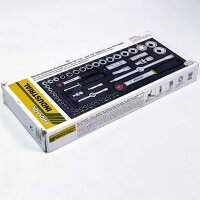 Proxxon 23040 56-piece socket wrench set with 1/4" & 1/2" ratchet, chrome vanadium steel, complete set