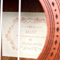 AKLOT AKT26, 26-inch tenor ukulele, with built-in EQ, solid wood top, including bag and accessories