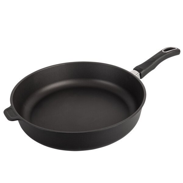 Gastrolux 232 Cast Iron High-Sided Frying Pan 32cm, 7cm high, Handle, Black, Not Induction Compatible