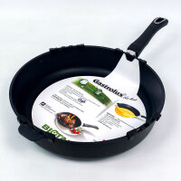 Gastrolux 232 Cast Iron High-Sided Frying Pan 32cm, 7cm high, Handle, Black, Not Induction Compatible