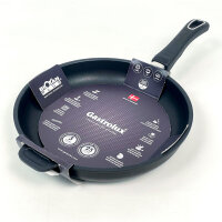 Gastrolux 124 cast iron frying pan, 24cm, with handle, black, not suitable for induction cooktops, 4cm high