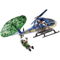 Playmobil 70569 City Action Polizeihubschrauber mit Fallschirmjagd-Spielset, detailreich und actionreich