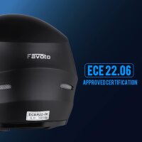 Favoto ST-22 Motorcycle Helmet Size M (57-58cm), Full Face Helmet with Full Visor, Breathable, Black, for Adults, Men & Women