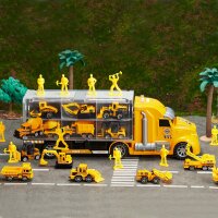 Isu Toys 25-in-1 Druckguss-Baufahrzeugset mit Licht & Sound, Transporter, Bagger, Kipper, Traktor, Geschenk für Jungen ab 3 Jahren