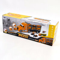 Isu Toys 25-in-1 Druckguss-Baufahrzeugset mit Licht & Sound, Transporter, Bagger, Kipper, Traktor, Geschenk für Jungen ab 3 Jahren