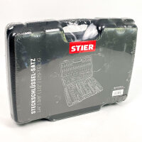 STIER Steckschlüssel-Satz 179-teilig mit 1/4, 3/8 und 1/2 Zoll Antrieb, vielseitiges Werkzeugset