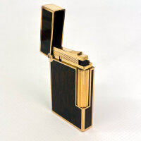 S.T. Dupont lighter, model brown Chinese lacquer, brown/gold, with original box, elegant design