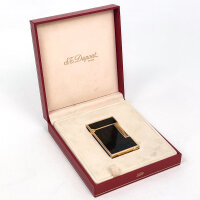 S.T. Dupont lighter, model brown Chinese lacquer, brown/gold, with original box, elegant design