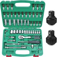 53-piece 1/4 inch socket wrench set with bits, metric,...
