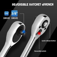 53-piece 1/4 inch socket wrench set with bits, metric,...