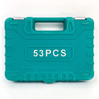 53-teiliges 1/4 Zoll Steckschlüssel-Set mit Bits, metrisch, Verlängerungsstange, Aufbewahrungskoffer für Auto und Haushalt