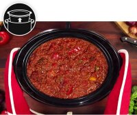 Crockpot AutoStir Digitaler Schongarer 5,7 L, Schwarz/Silber, automatische Rührfunktion, vielseitig einsetzbar