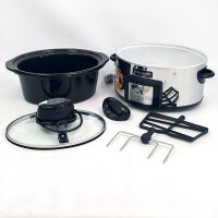 Crockpot AutoStir Digitaler Schongarer 5,7 L, Schwarz/Silber, automatische Rührfunktion, vielseitig einsetzbar