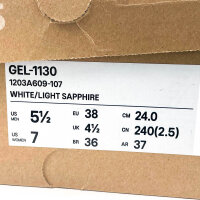 Asics GEL-1130 Herren Sneaker, Größe 38, Weiß mit Hellsapphire Akzenten, leichter Komfort und sportliches Design