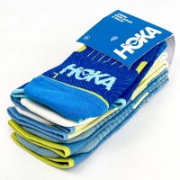 Hoka Crew Run Unisex Socken 3er-Pack Größe M in Alpinblau, Kardamom und Ultramarin