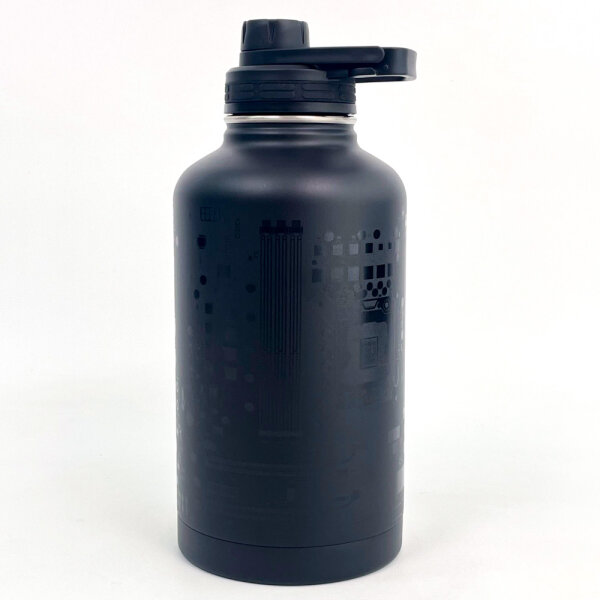 LTT Thermos Bottle 1.89L Black with Pattern, Insulated, Durable, Leakproof