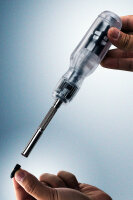 LTT Schraubendreher transparent mit 12 Ratschenaufsätzen, vielseitiges Werkzeugset