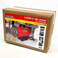 Mecafer Portable 30000W Gas Heater with EU Plug for Butane & Propane, Fast Heating, Robust Red Metal Housing, Used