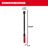 Milwaukee 1/2" torque wrench with click function, 50-250 ft·lbf, precise tightening force, robust design