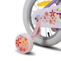 Joystar 14 Zoll Kinderfahrrad Mädchen mit Puppensitz, Stützräder, Korb, Schutzbleche, V-Brake-Bremsen, Lila