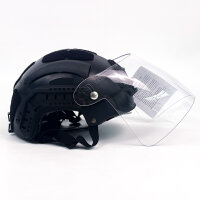 Manta MH2/3 Sicherheitshelm XL 59-64cm Schwarz mit transparentem Visier, Mehrzweck Schutzhelm