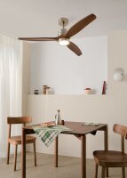 Create WIND STYLANCE Deckenventilator, Nickel/Holzoptik, 40W, 6 Geschwindigkeiten, Timer 1-4h, 1320x400x750 mm