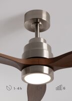 Create WIND STYLANCE Deckenventilator, Nickel/Holzoptik, 40W, 6 Geschwindigkeiten, Timer 1-4h, 1320x400x750 mm