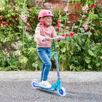Disney Stitch Inline Scooter 246568, folding scooter with LED tires, purple/blue, ages 5 and up