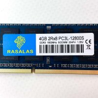 Rasalas DDR3 4GB 2Rx8 PC3L-12800S 1600MHz 1.35V Arbeitsspeicher RAM Modul
