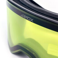 MOX Infinity II Skibrille mit UV-Schutz, Schwarz/Gelb/Grün, komfortabel und robust