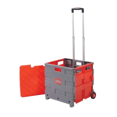 GPC GI042Y Große faltbare Box mit Deckel, robust, grau und rot, vielseitig einsetzbar