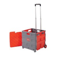 GPC GI042Y Große faltbare Box mit Deckel, robust, grau und rot, vielseitig einsetzbar