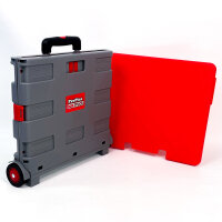 GPC GI042Y Große faltbare Box mit Deckel, robust, grau und rot, vielseitig einsetzbar