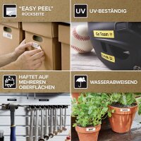 Dymo label tape cassette 12 mm x 5.5 m White tape with black lettering