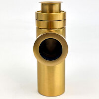 Washbasin bottle trap with snap closure, gold-colored, durable and easy to install