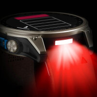 Garmin D2 Mach 2 Flieger-Smartwatch 47 mm Titan, 1,4" AMOLED, Saphirglas, 14 Tage Akku, braunes Oxford-Leder- & Schwarz/Blau Gummiarmband