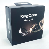 RINGCONN Gen2 Air Smart Ring Size 9, waterproof up to 100m, silver, fitness and health monitor