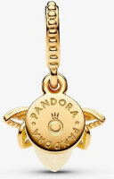 Pandora Firefly Charm Pendant, Gold Plated, Glows in the Dark, Jewelry Pendant for Bracelets
