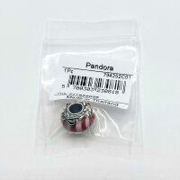 Pandora Charm Pendant Candy Cane Red Silver Christmas Pendant Jewelry